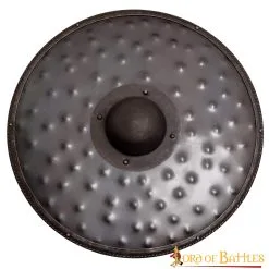 Fantasy Barbarian Shield With Rustic Hammered Texture For Fantasy Warrior Costume