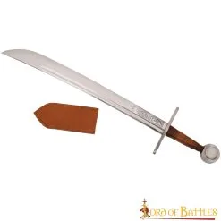 Late Medieval Functional Falchion Sword With Genuine Leather Sheath