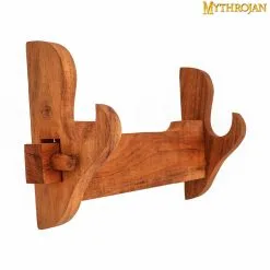 Mythrojan Solid Wood Sword Stand Medieval Sword Wall Mount Samurai Sword Display Stand Katana Sword Holder Gladiator Sword Wall Display Crusader Sword Stand Knife