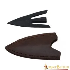Late Medieval Swallow Tail Arrowhead With Genuine Leather Sheath