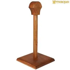 Mythrojan Wooden Helmet Stand In Natural And Black Finish