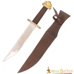 Viking Seax Dagger With Leather Scabbard