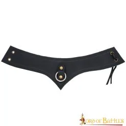 Medieval Genuine Leather Accessory With Steel Ring