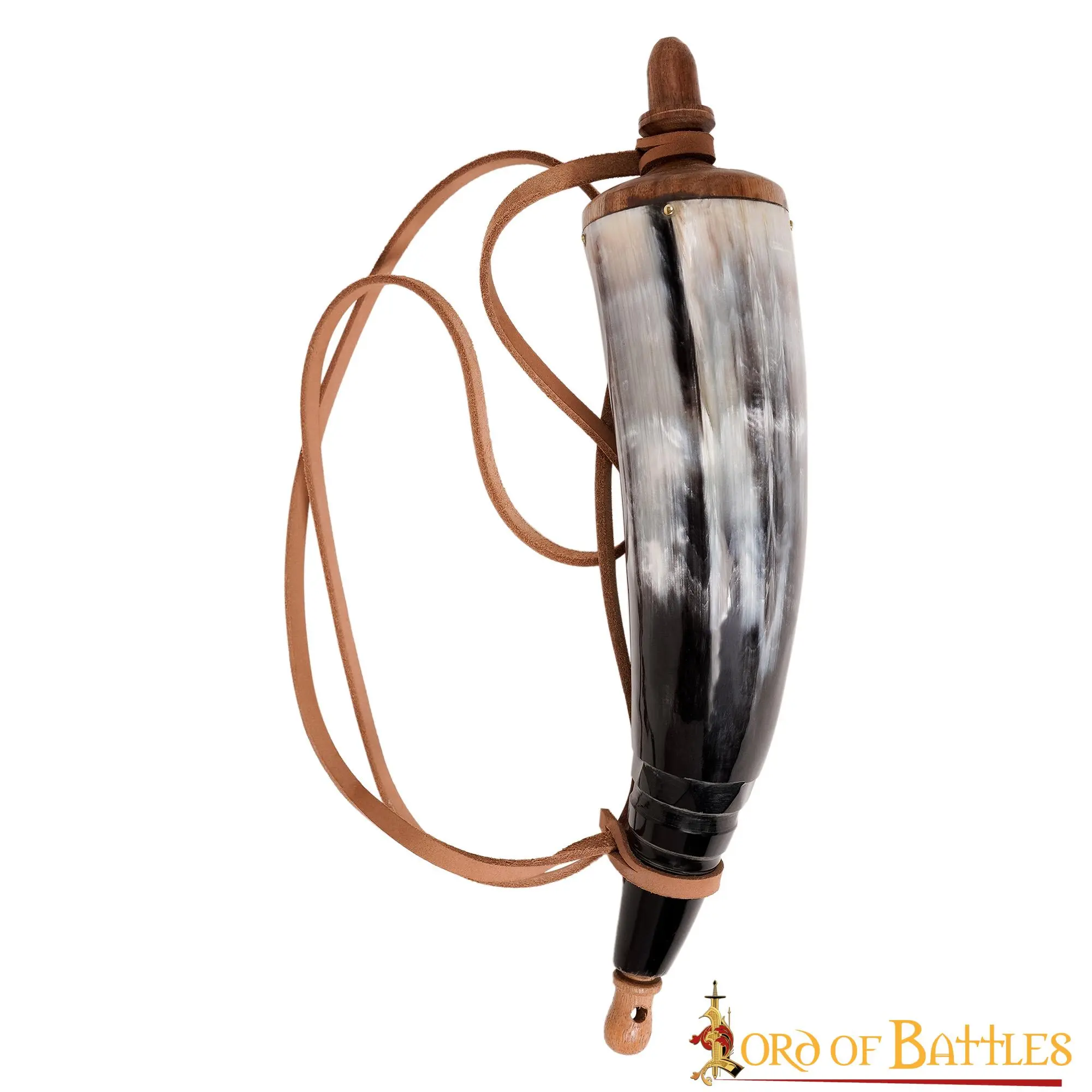 Viking Warrior Gun Powder Horn Functional Genuine Horn Accessory