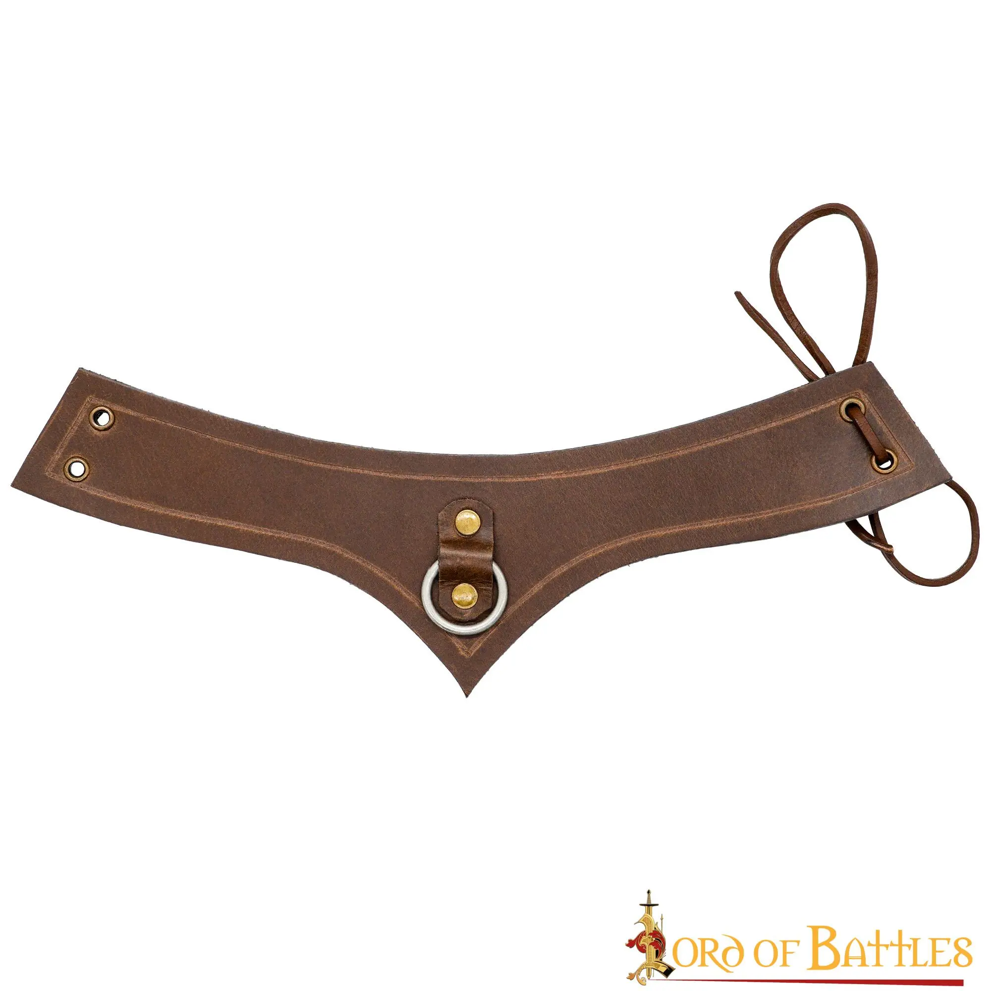 Medieval Genuine Leather Accessory With Steel Ring - Image 6