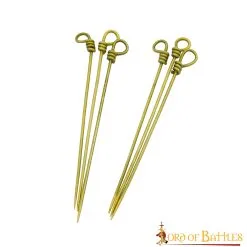 Medieval Functional Pure Brass Clothing Pins Set Of 6