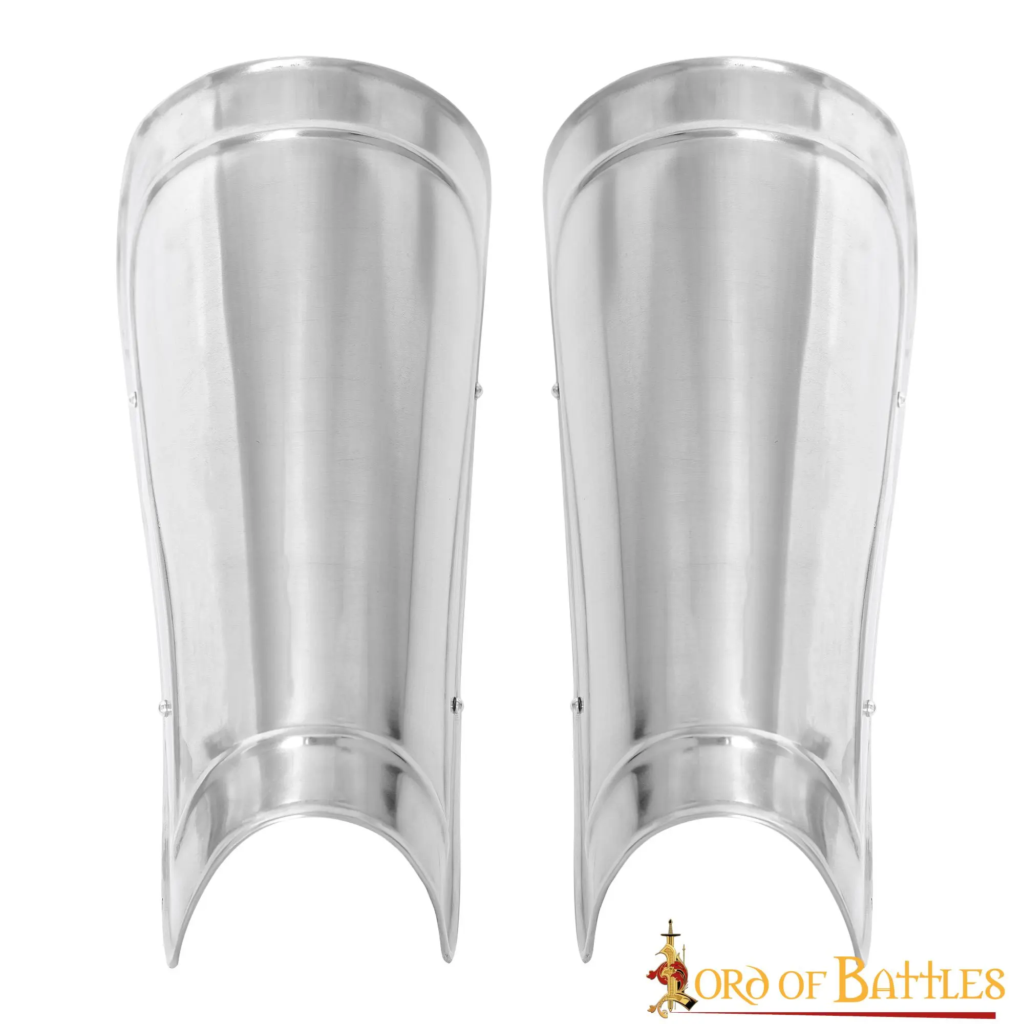 Medieval Fantasy Plain Greaves LARP Armor 18 Gauge - Image 2