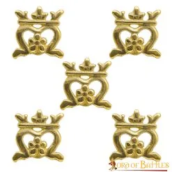 The Crown Pure Solid Brass Leather Mounts Set Of 5 Functional Accessory