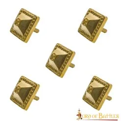 Elite Pure Solid Brass Leather Mounts Functional Set Of 5