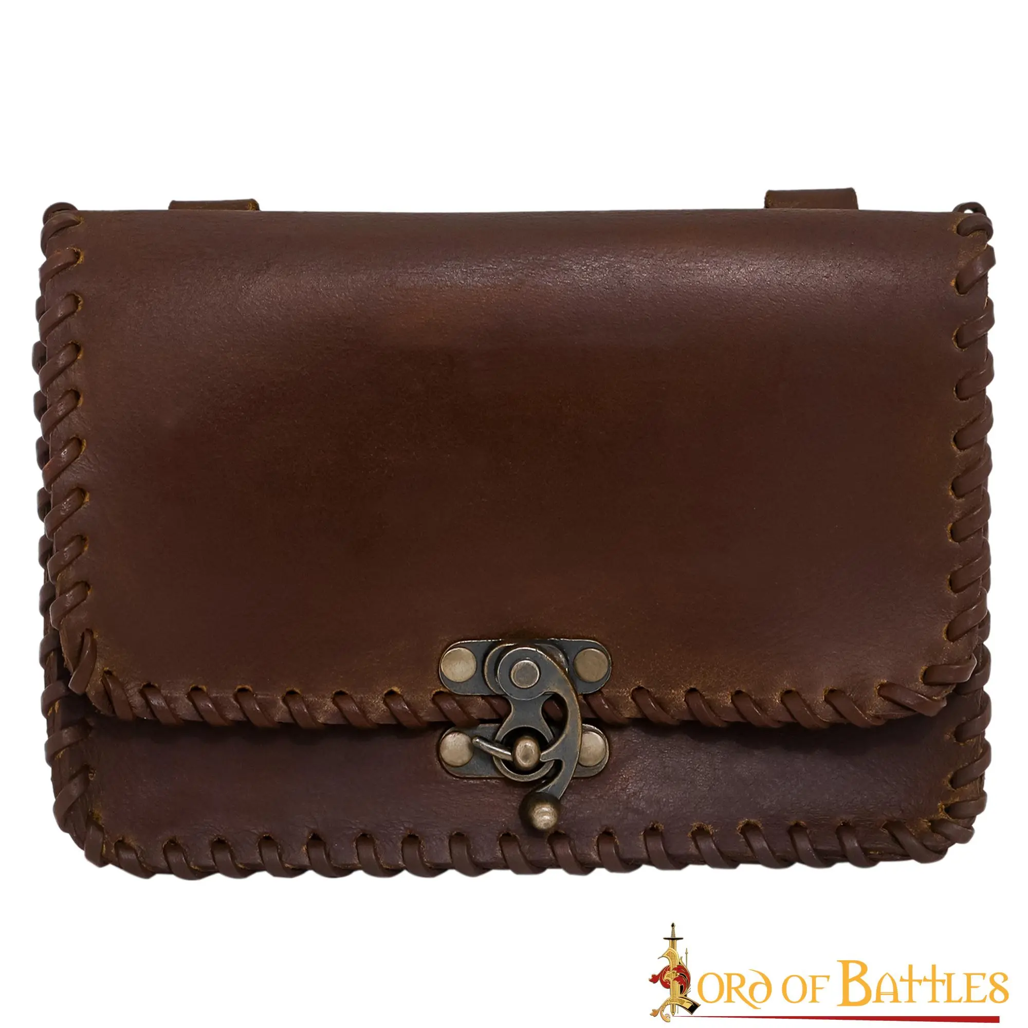 Medieval Quester Belt Bag With Antique Brass Lock