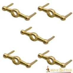 Medieval Belt Studs Or Conchos Pure Solid Brass Set Of 5