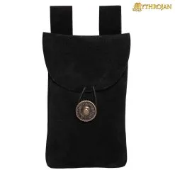 Mythrojan Suede Belt Bag, Ideal For SCA LARP Reenactment & Ren Fair, Suede Leather
