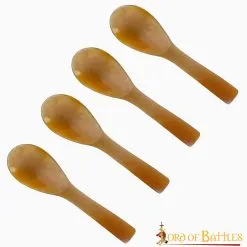 Medieval Authentic Horn Spoons Set Of 4 Genuine Ox Horn