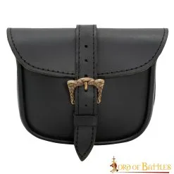 Handmade Leather Belt Bag With Antique Brass Celtic Buckle