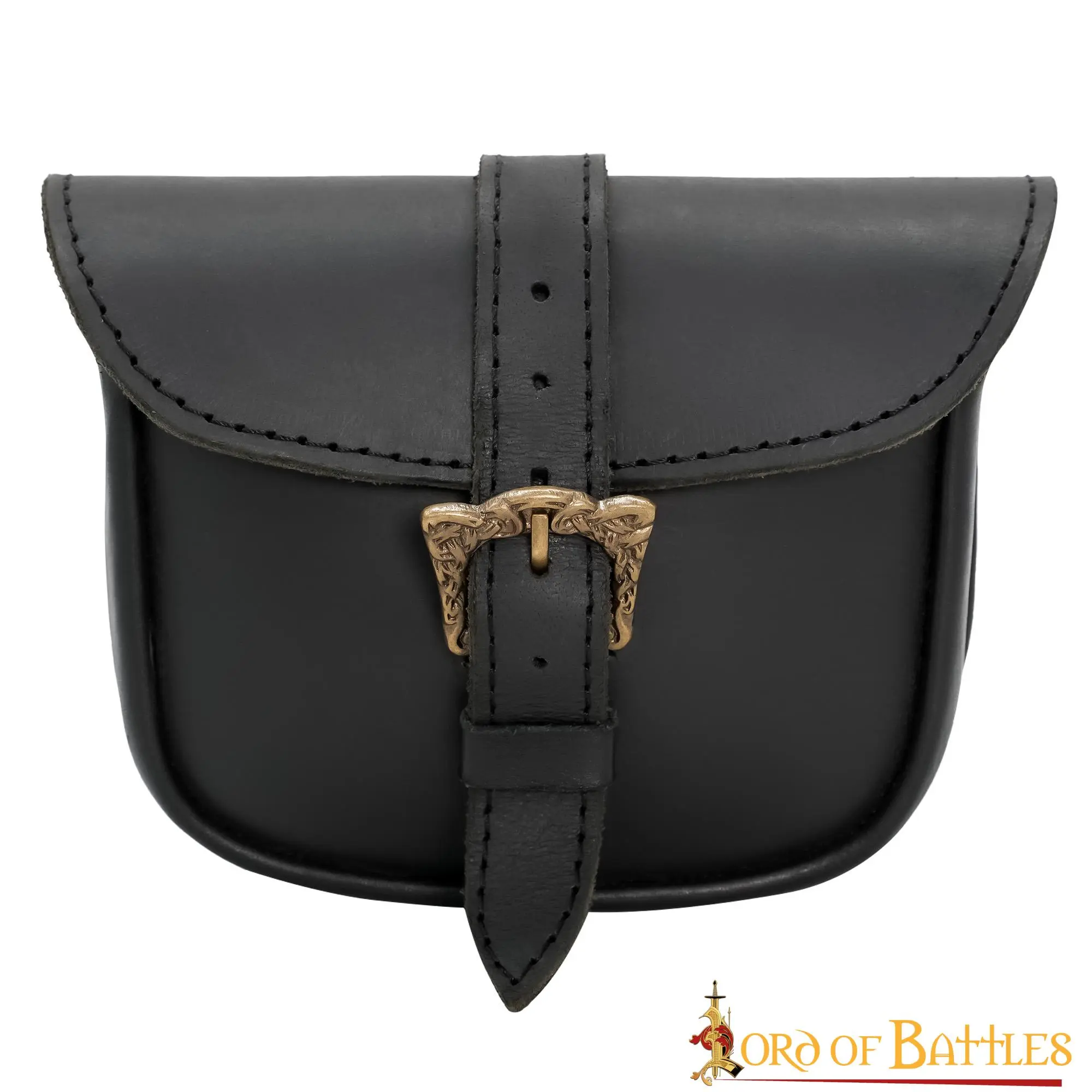 Handmade Leather Belt Bag With Antique Brass Celtic Buckle