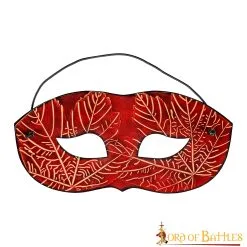 Genuine Leather Eye Mask With Embossed Maple Leaf Motifs