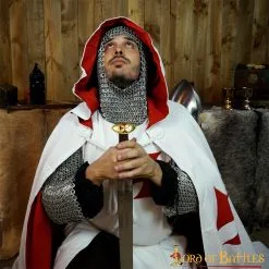 Medieval Crusader Hooded Canvas Cotton Cape
