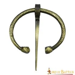 Intricate Penannular Antique Brass Brooch Functional Clothing Accessory