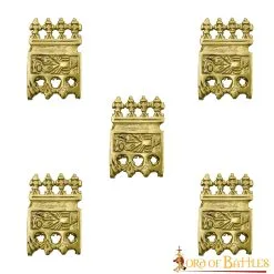 Ornate Viking Pure Solid Brass Belt End Chape Set Of 5 Functional Accessory
