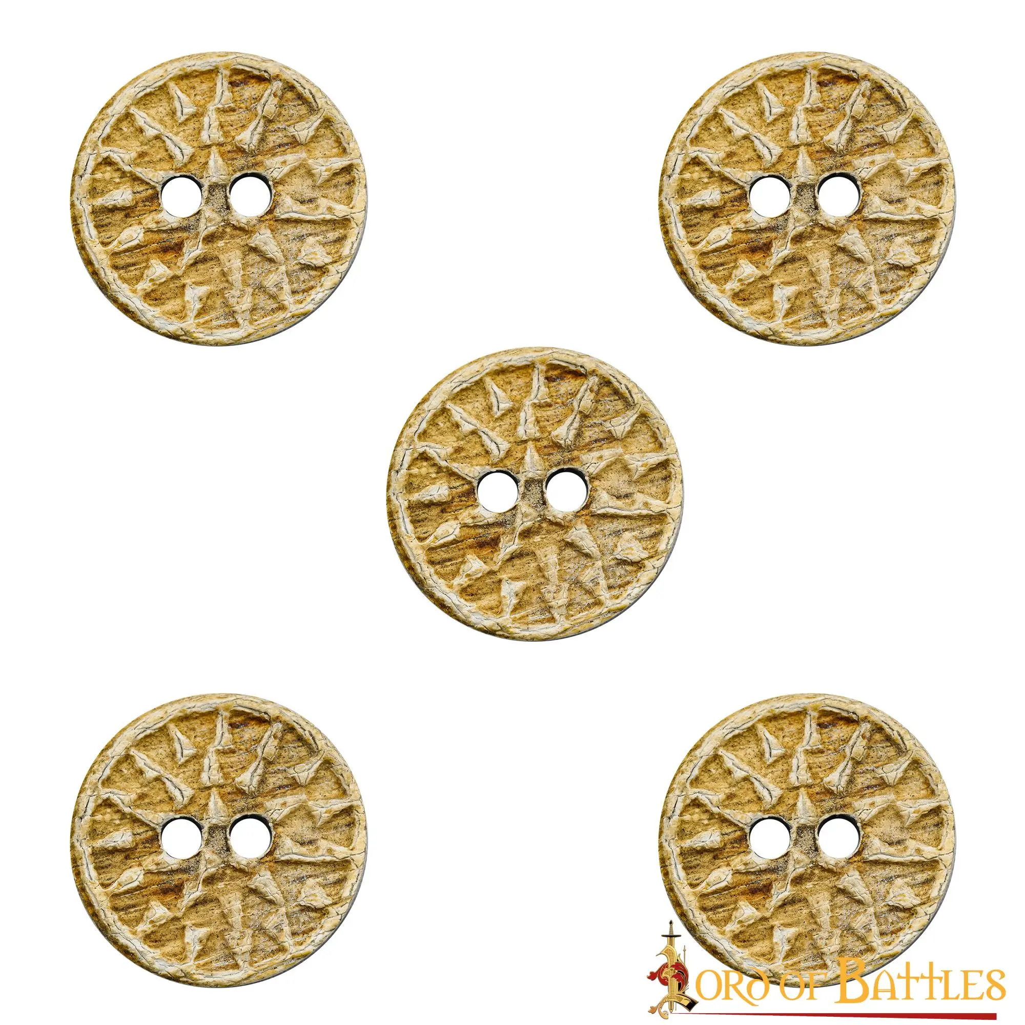 Medieval Horn Buttons Set Of 5 Handcrafted Genuine Buffalo Horn