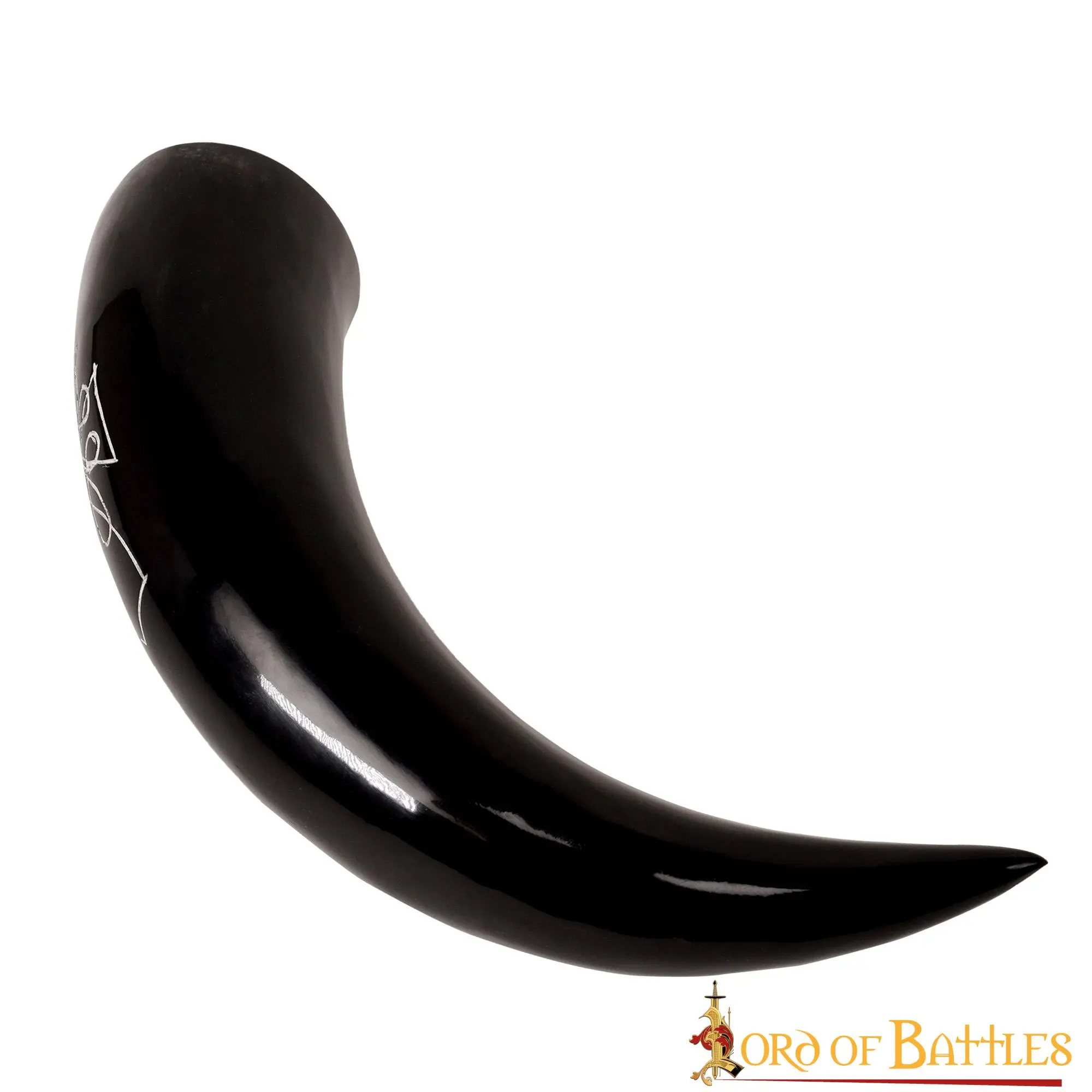 Drinking Ox Horn With Engraved Nordic Design Handcrafted Genuine Ox Horn - Image 2