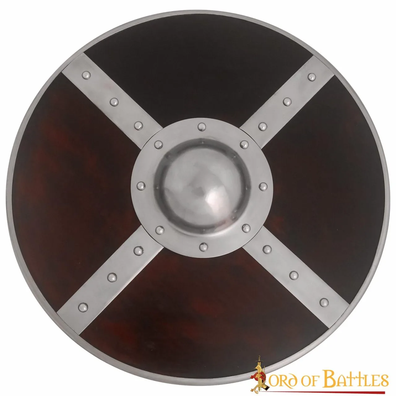 Viking Wooden Shield With Steel Umbo And Fittings