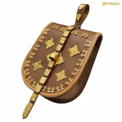 Mythrojan BIRKA VIKING LEATHER BAG TARSOLY Based On Historical Original From Rösta & Birka Ideal For Viking Reenactments, LARP And Movie Prop