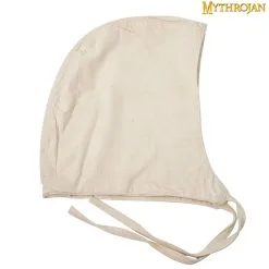 Mythrojan MEDIEVAL LIGHT CANVAS CAP : Soft Sturdy 100% Cotton Coif For Your Next Costume