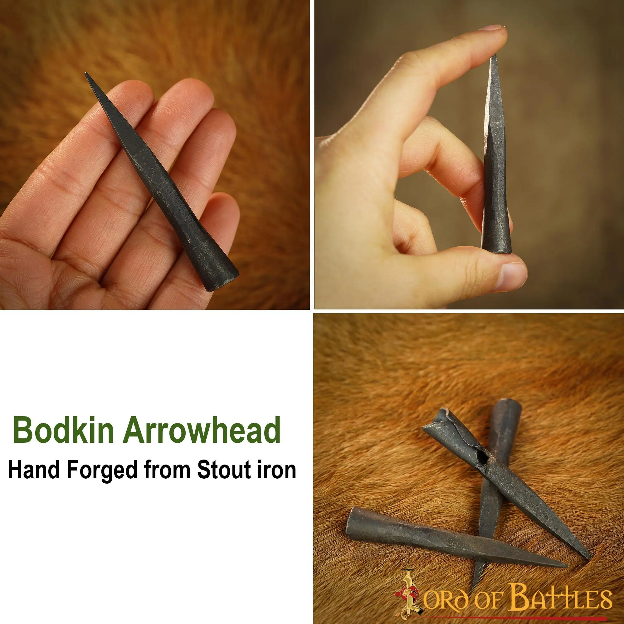 Late Medieval Bodkin Arrowhead Hand Forged Iron Weapon Accessory - Image 4