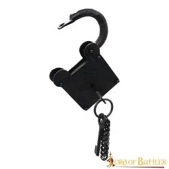 Treasurer Iron Padlock With Chainmail Keychain And Paired Keys