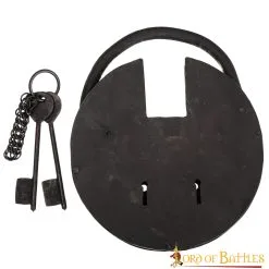 Ancient Dungeon Hand Forged Iron Padlock With Functional Paired Keys