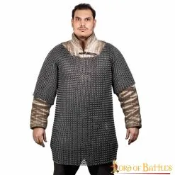 Half Sleeves Chainmail Shirt Haubergeon Butted Round Aluminium And Rubber Rings