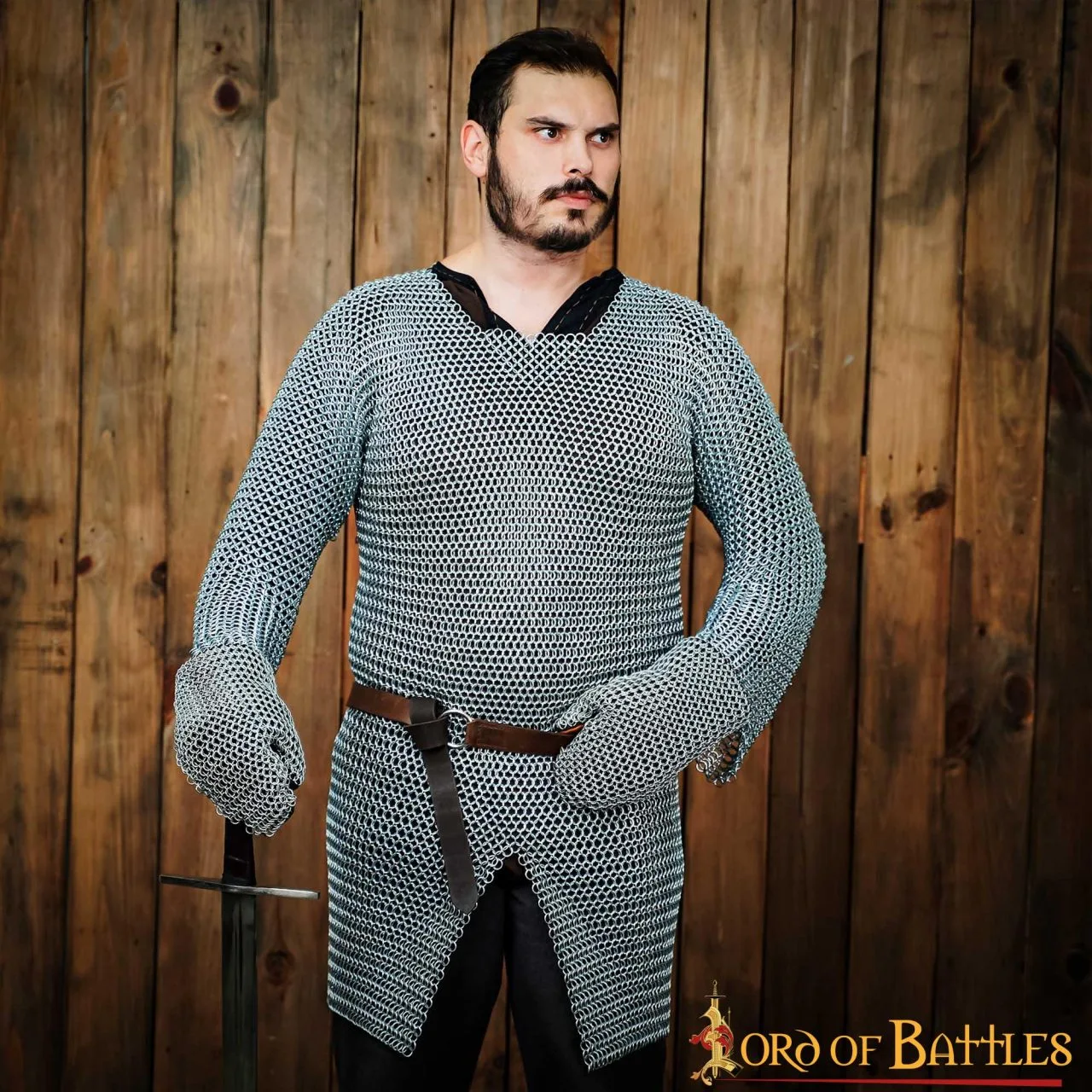 Medieval Mitten Gloves With Butted Chainmail Sheet - Image 2