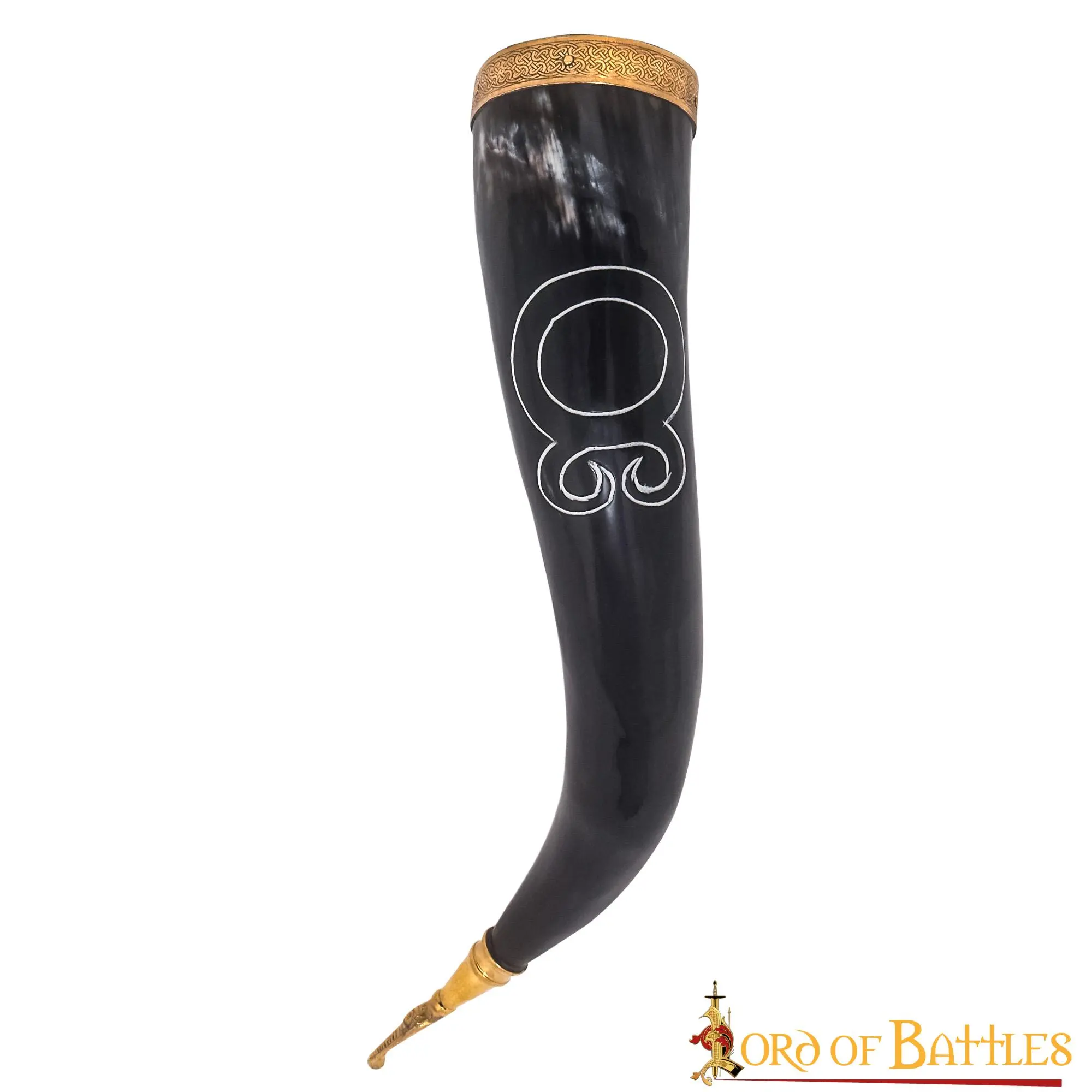Troll Cross Viking Drinking Horn With Pure Brass Fittings Handcrafted Genuine Ox Horn - Image 2