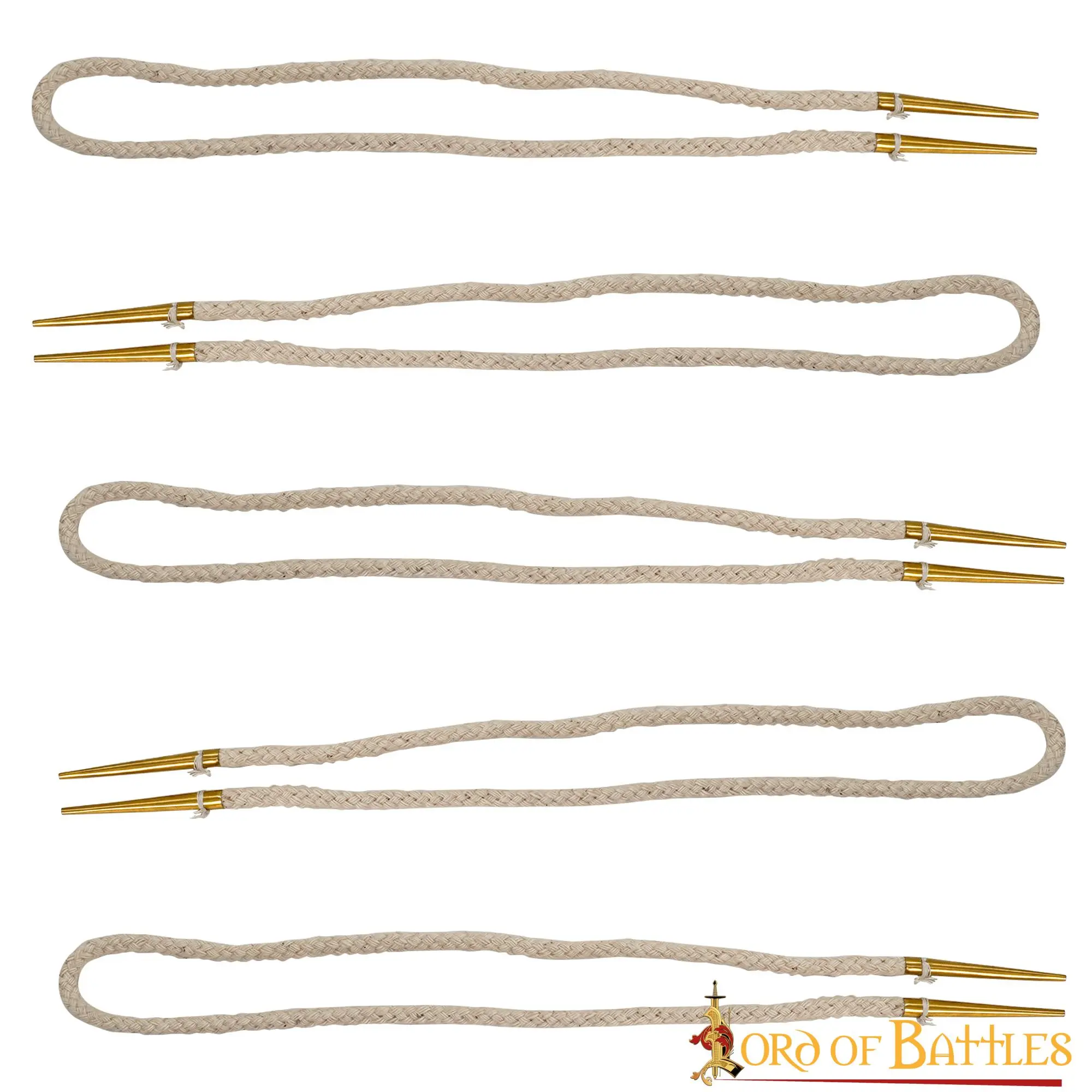 Pure Brass Aiglets With Ecru Cotton Strings - Image 2