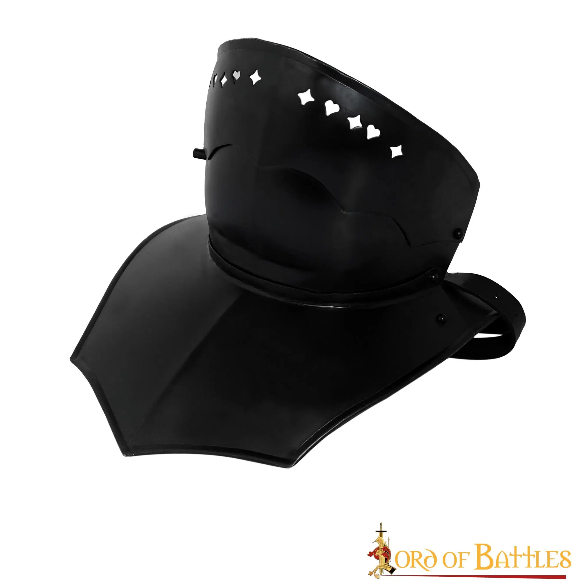 Black Knight Gorget With Foldable Bevor - Image 3