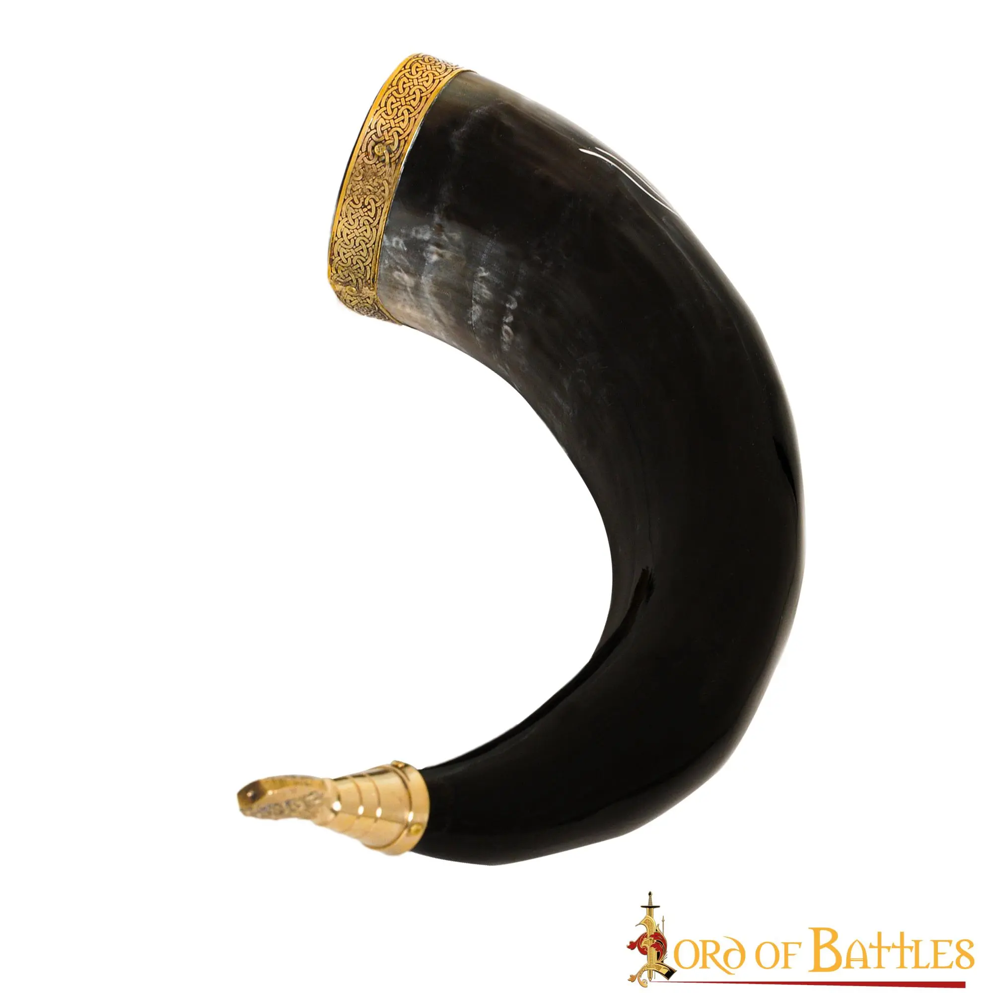 Medieval Odin’s Ravens Drinking Horn With Pure Brass Fittings Genuine Ox Horn - Image 2