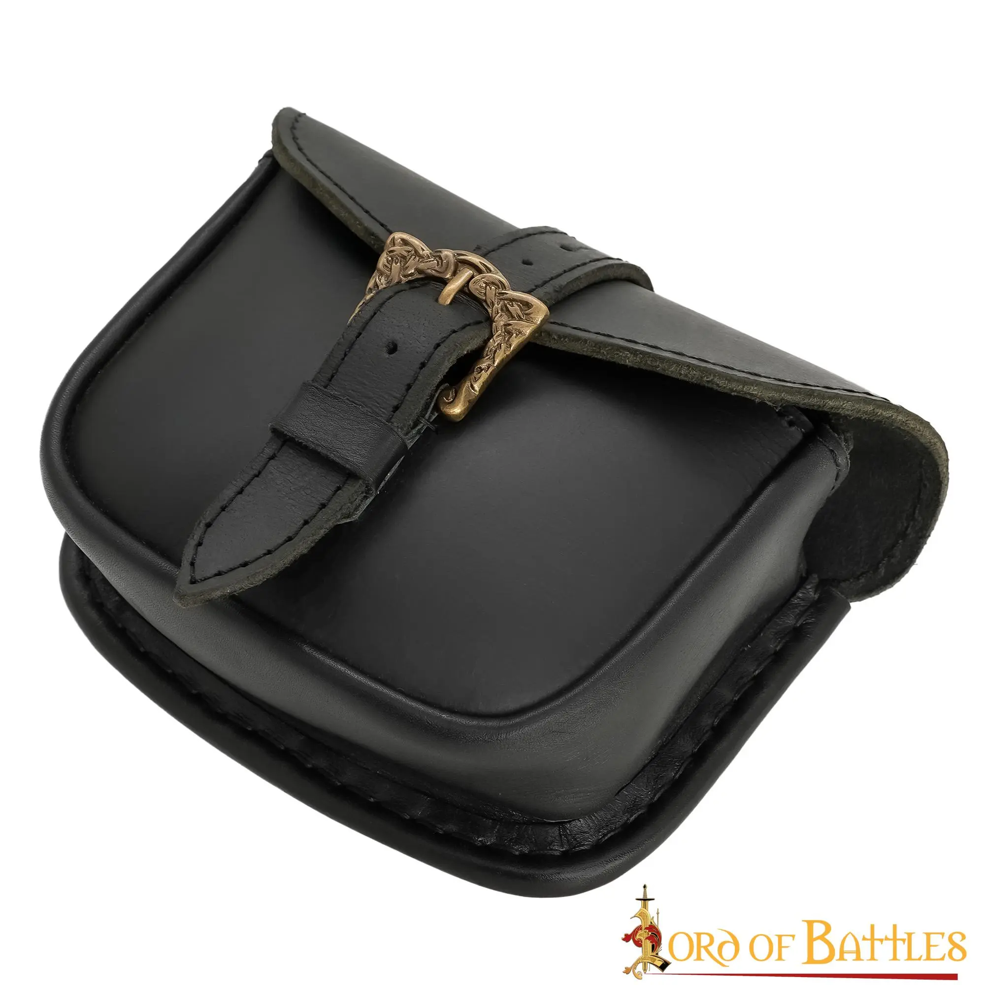 Handmade Leather Belt Bag With Antique Brass Celtic Buckle - Image 2