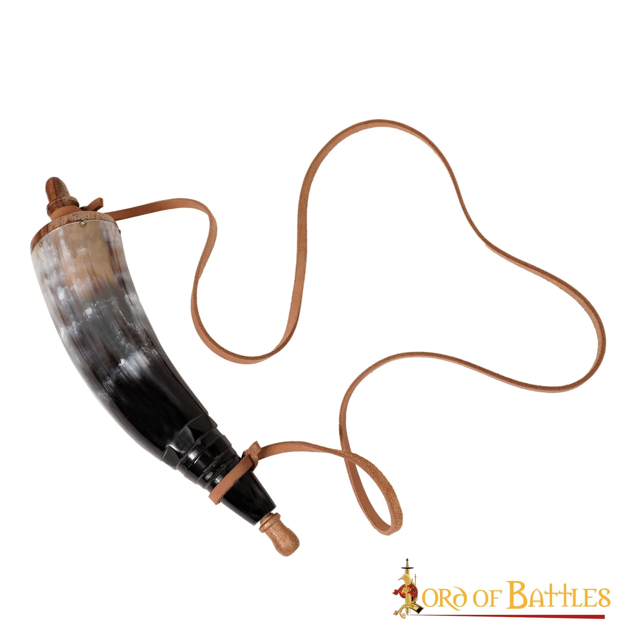 Viking Warrior Gun Powder Horn Functional Genuine Horn Accessory - Image 2