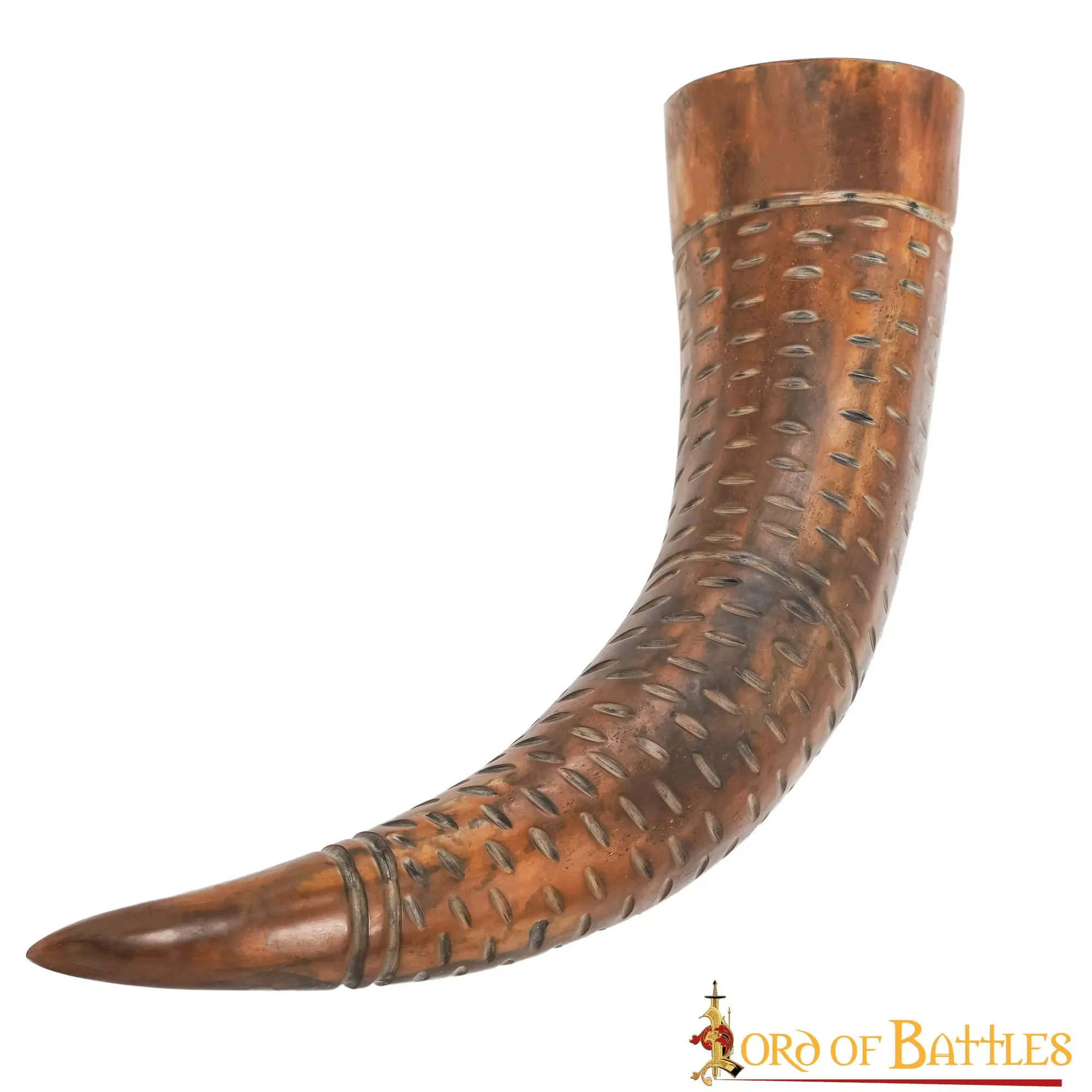 Medieval Viking Drinking Horn With Engraved Specs Handcrafted Genuine Ox Horn - Image 2