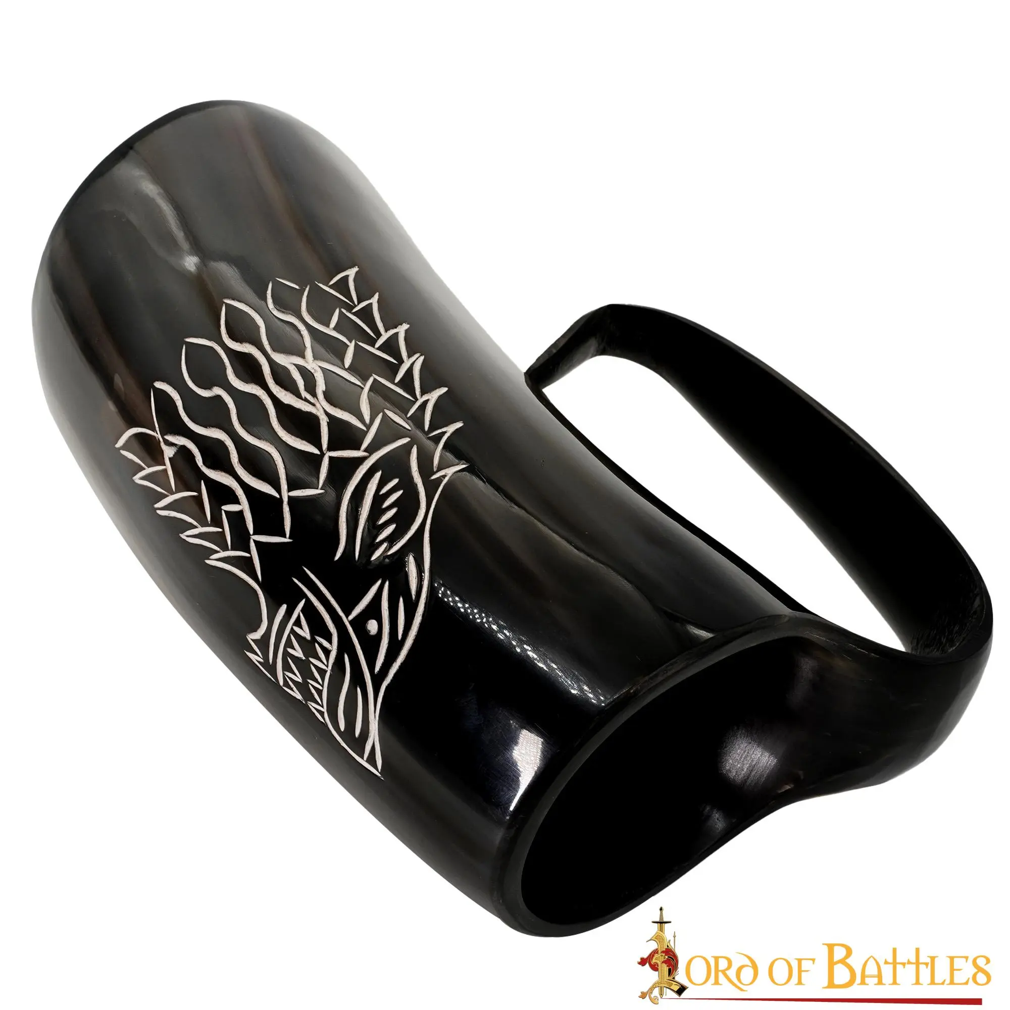 Medieval Viking Horn Tankard Beer Mug Handcrafted Genuine Ox Horn - Image 2