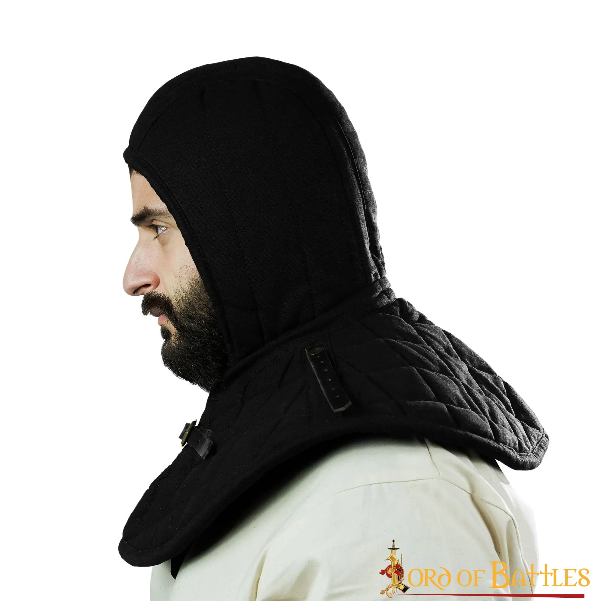 Medieval Padded Arming Cap With Hood Ready For Your Pauldrons - Image 2