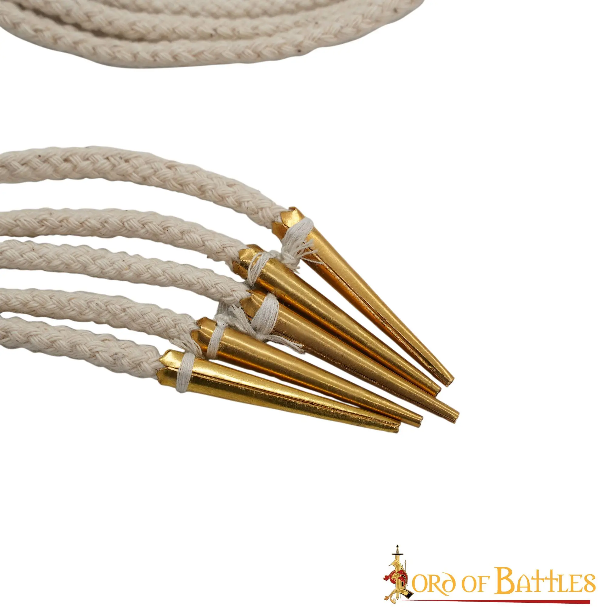Medieval Pure Brass Aiglets Fabric Ecru Strings Ideal Clothing Accessory - Image 2