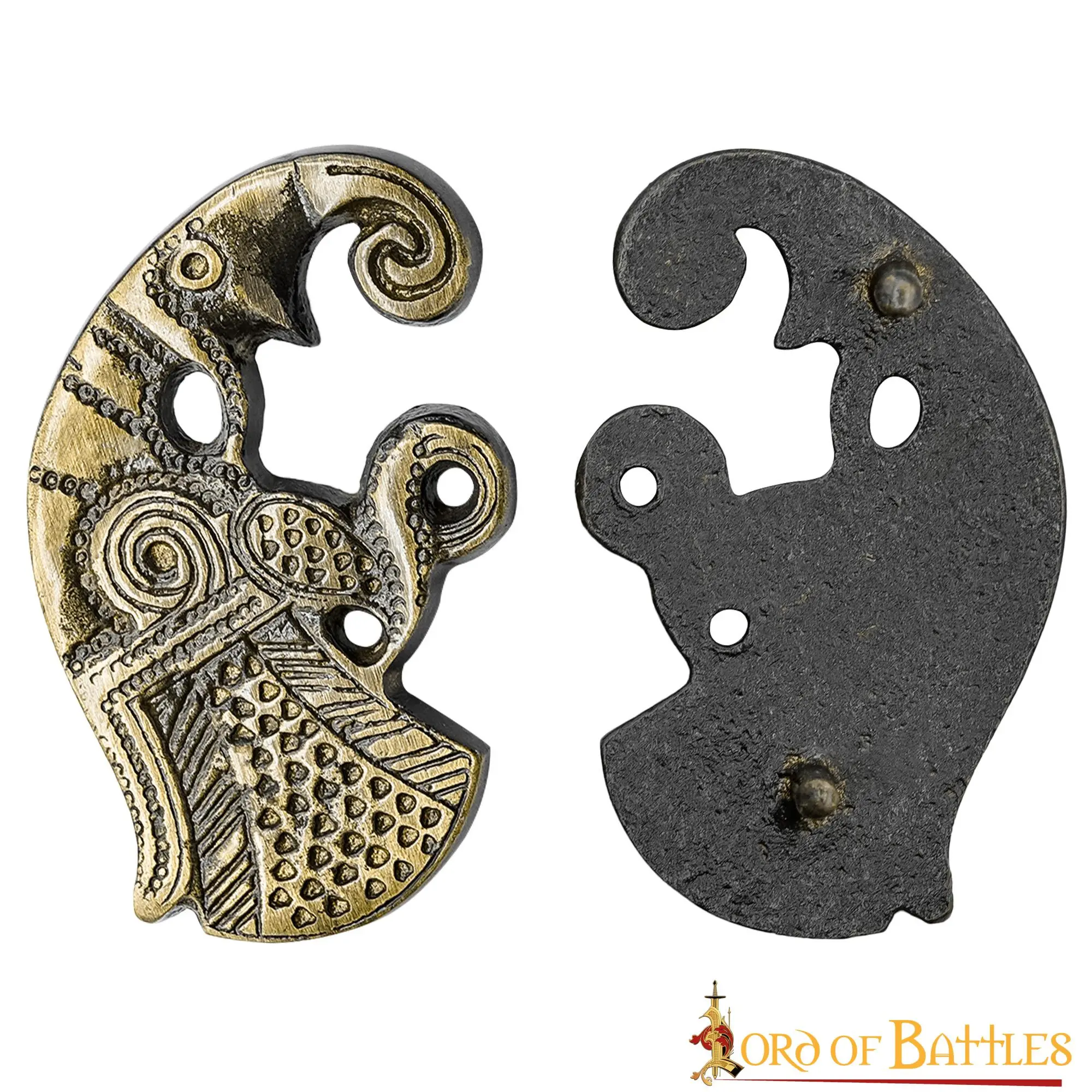 Antique Brass Ravens Paired Mounts Leather And Clothing Accessory - Image 2