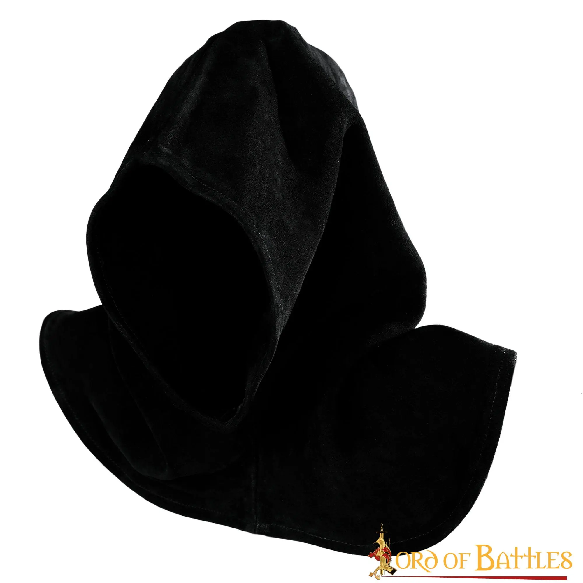 Executioner Suede Leather Hood With Collar - Image 2