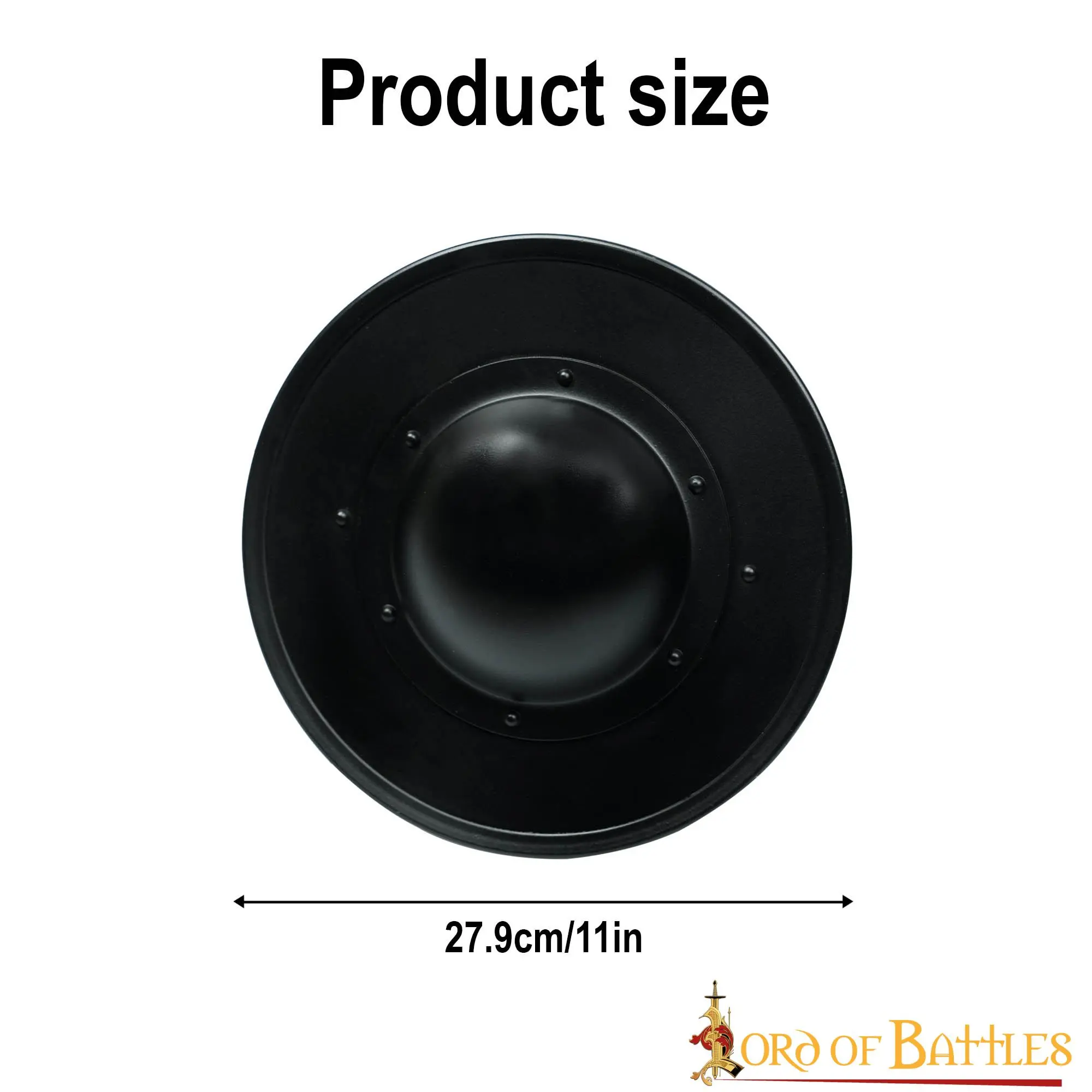 Medieval Fencing Blackened Buckler Functional Steel Shield - Image 3