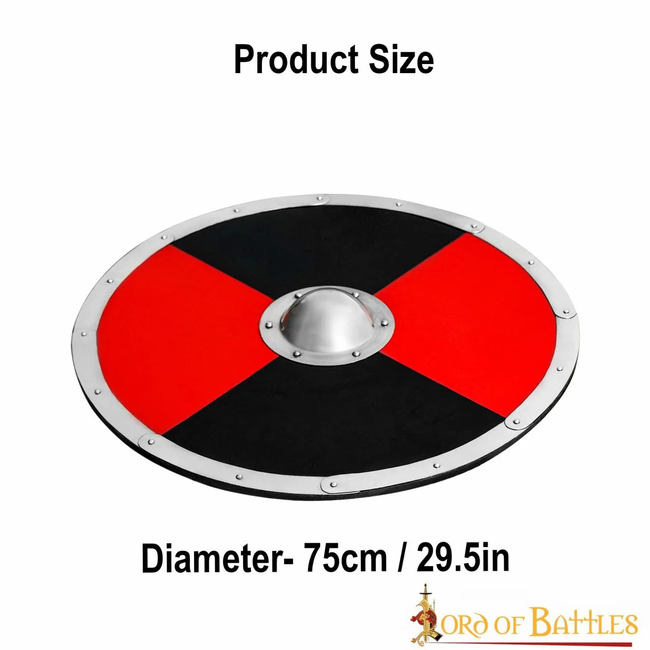 Classic Anglo Saxon Functional Black And Red Medieval Shield - Image 3