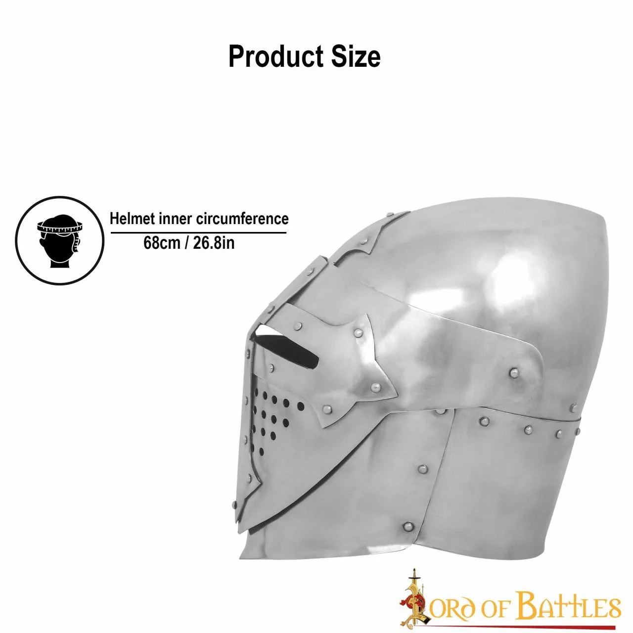 14th Century Medieval Knightly Visored Bascinet 16gauge - Image 4