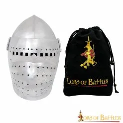 14th Century Full Visor Bascinet Helmet 14 Gauge