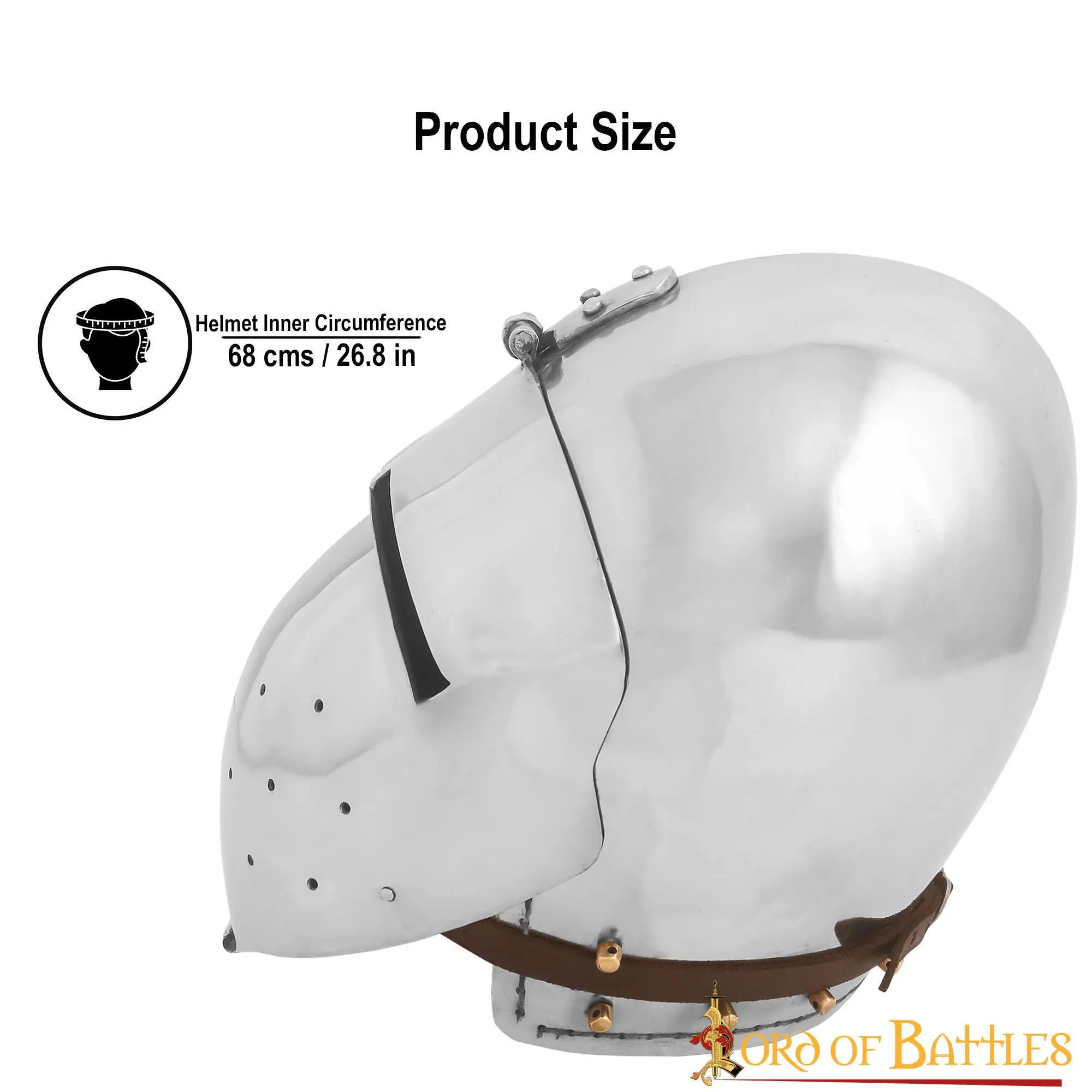 Medieval Klappvisor Bascinet Helmet With Padded Liner 16 Gauge - Image 3